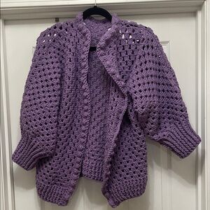 Purple crocheted Women's Sweater